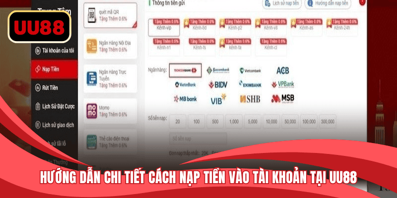 Hướng dẫn chi tiết cách nạp tiền vào tài khoản tại trang chủ